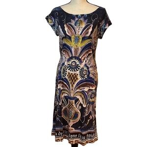 Rochas Silk Midi Short Sleeve Dress Sz-44/8